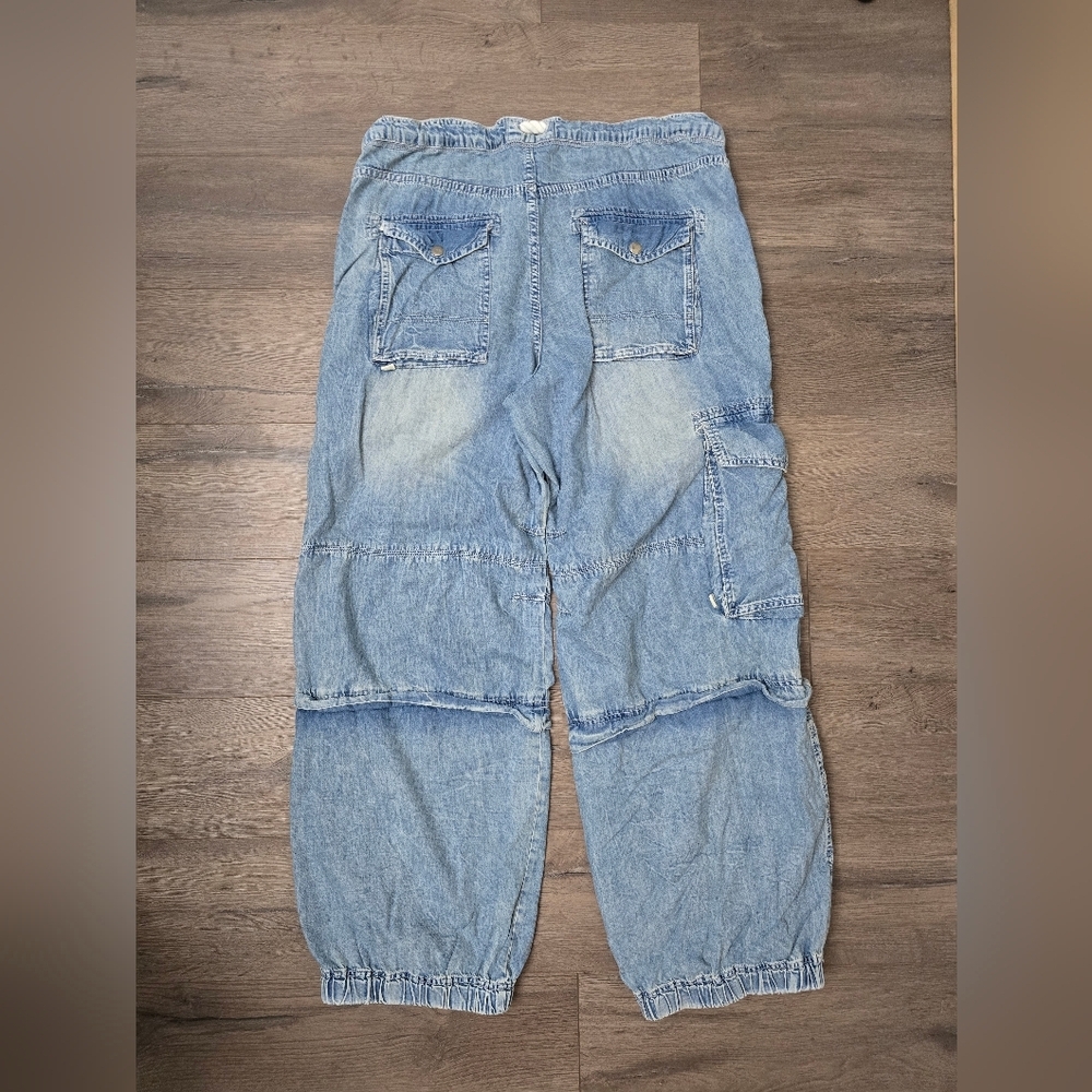 Free People We The Free South Bay Utility Cargo Jeans Large Streetwear Baggy - Picture 3 of 9